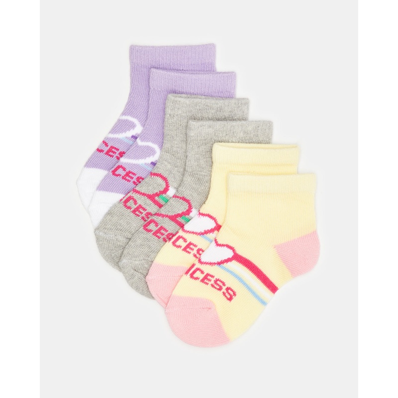 Infant Girls Assorted Ankle Length Socks (Pack Of 3)