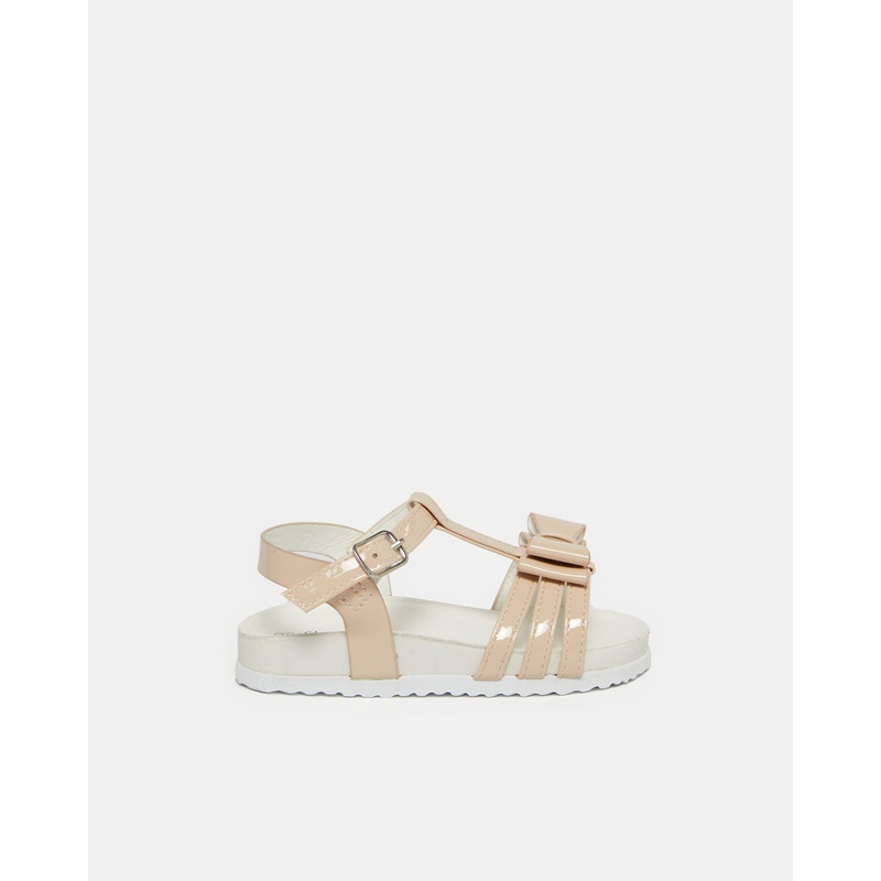 Infant Girls Beige Backstrap Sandal