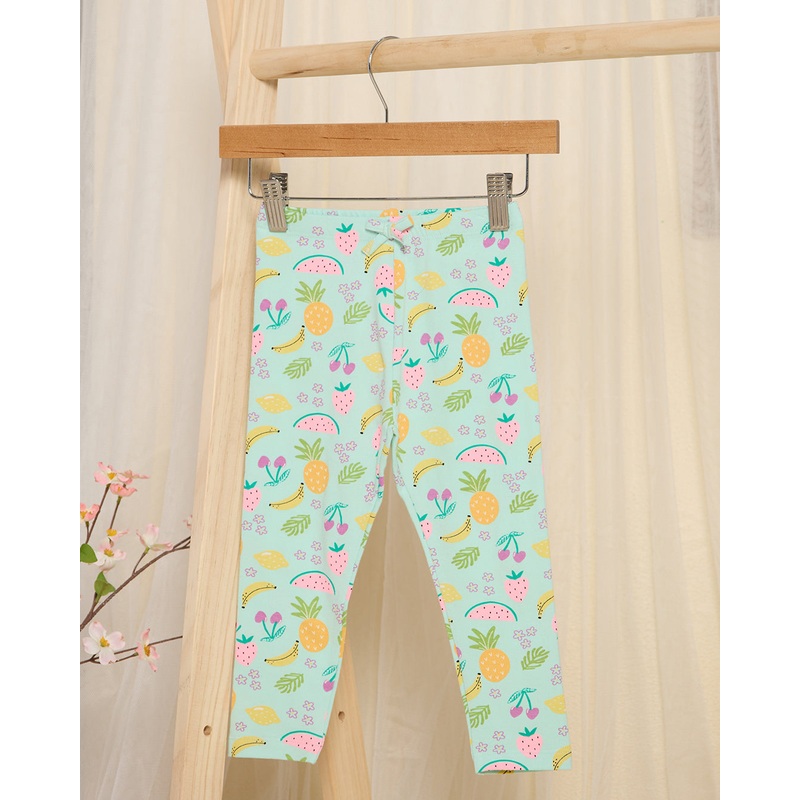 Infant Girls Blue Fruit Print Leggings