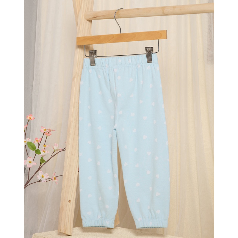Infant Girls Blue Printed Joggers