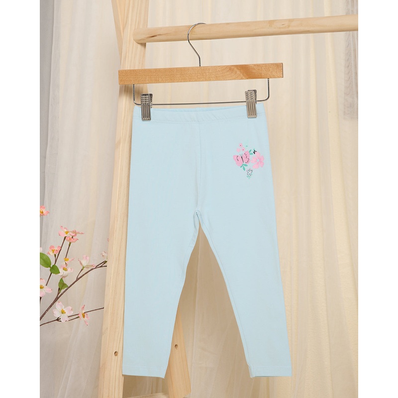 Infant Girls Green Butterfly Placement Print Leggings