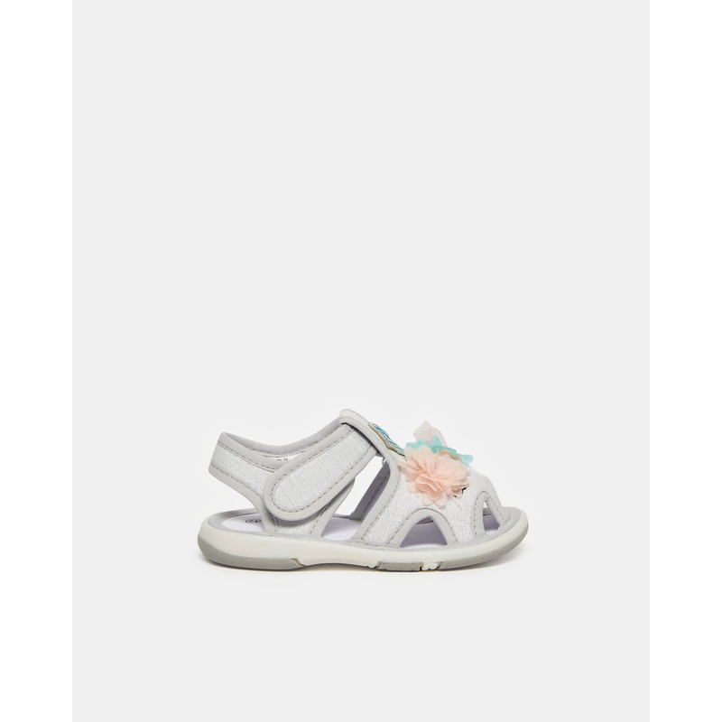 Infant Girls Grey Floral Sandal