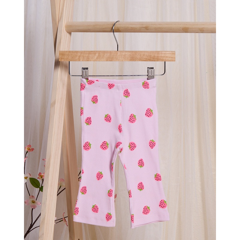 Infant Girls Pink All Over Print Heart Leggings