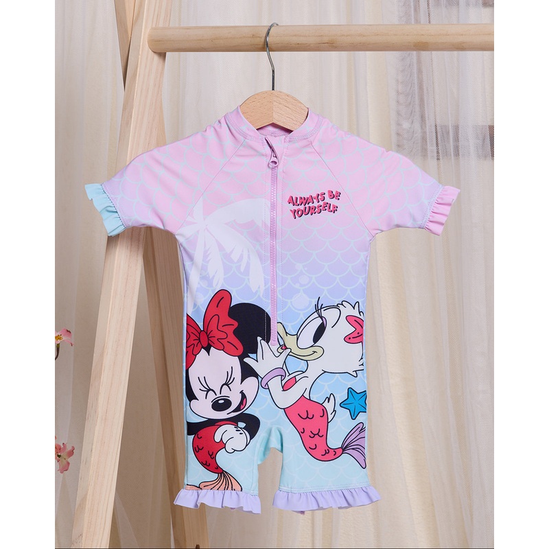 Infant girls Pink  Minnie And Daisy One Piece Swimsuit