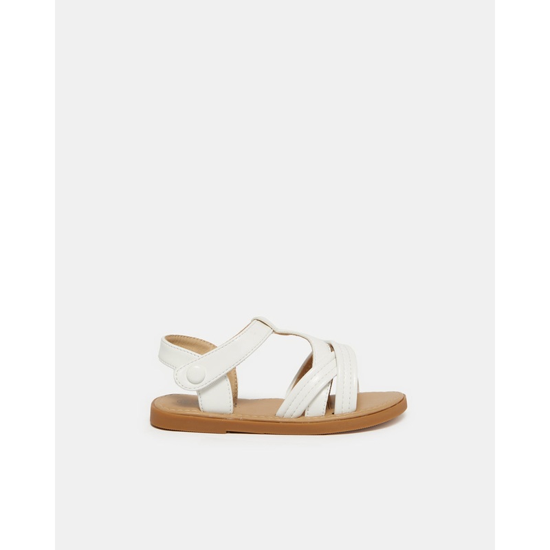Infant Girls White Backstrap Sandal