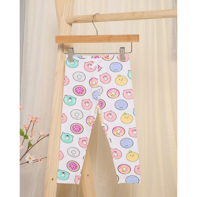 Infant Girls White  Doughnut Leggings