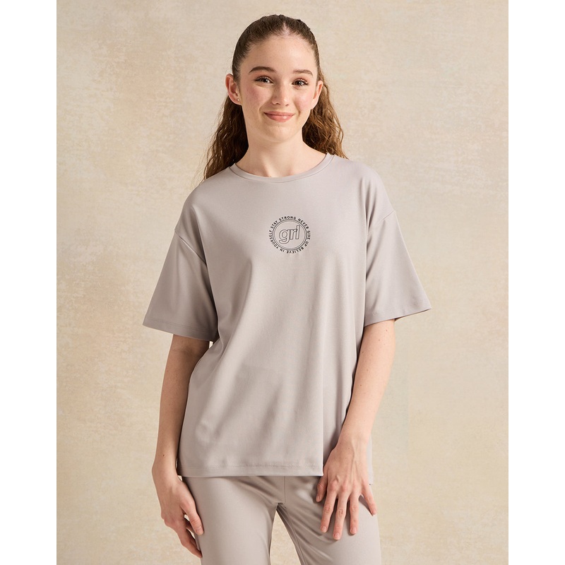 Senior Girls Grey Printed T-shirt