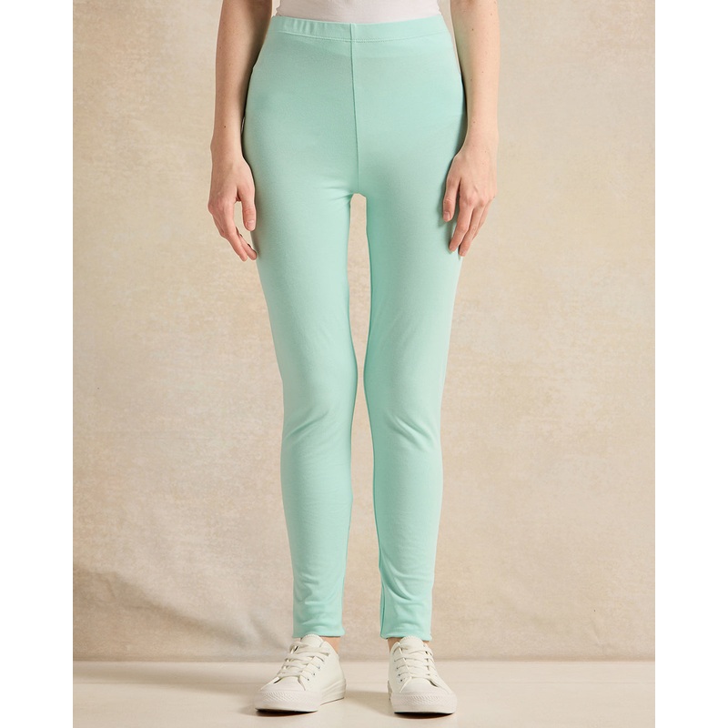 Senior Girls Mint Plain Leggings