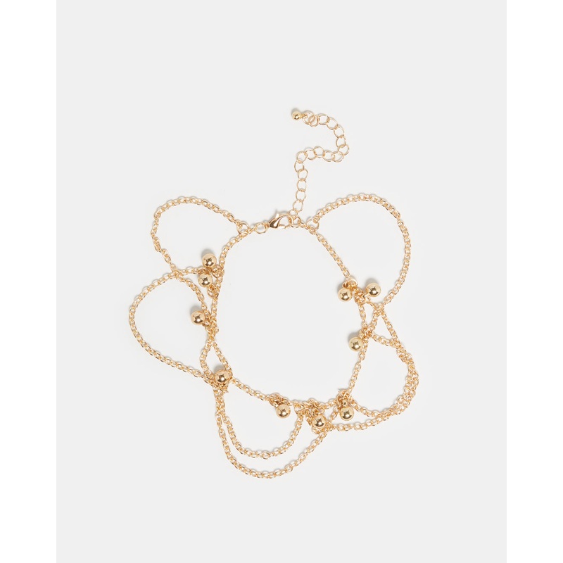 Women Gold Embellished Anklet|Default Title