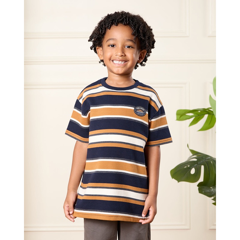 Boys Navy Striped T-Shirt|2-3 Years|3-4 Years|4-5 Years|5-6 Years|6-7 Years|7-8 Years