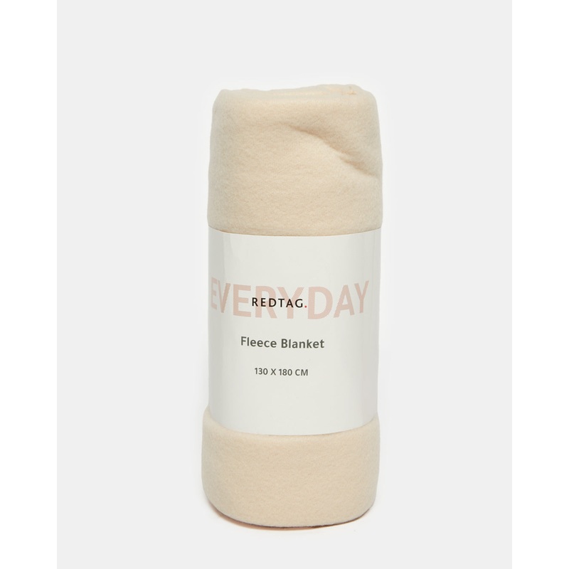 Cream Plain Fleece Blanket (Single Size)
