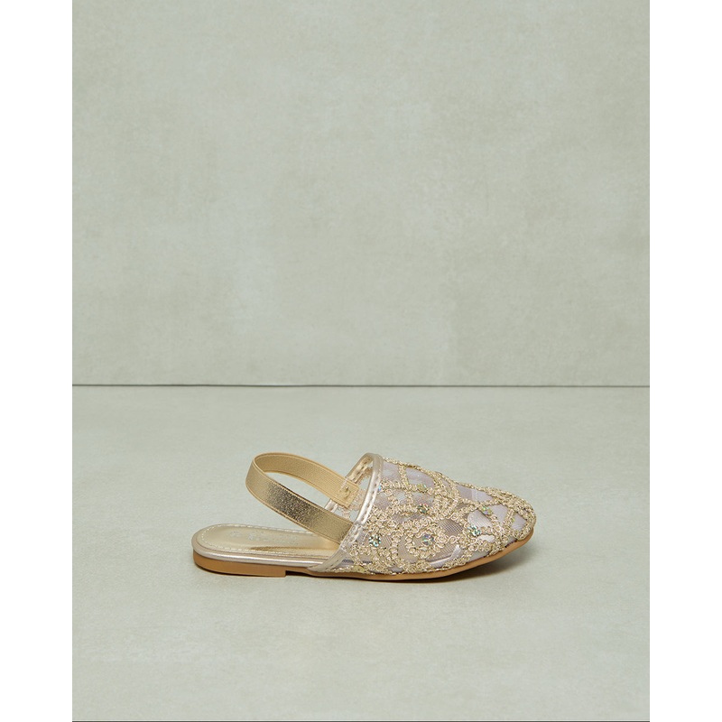 Girls Gold Backstrap Mule|EU25|EU26|EU27|EU28|EU29|EU30