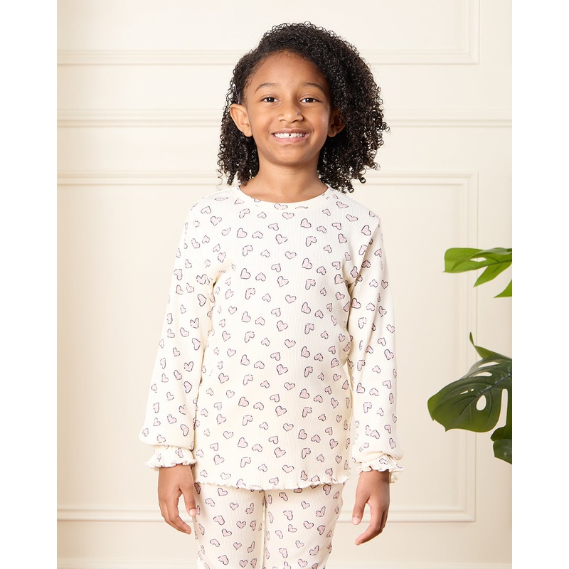 Girls Ivory Heart Pint T-Shirt