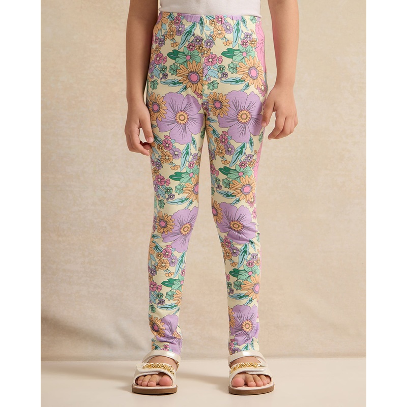 Girls Yellow Floral Leggings|2-3 Years|3-4 Years|4-5 Years|5-6 Years|6-7 Years|7-8 Years