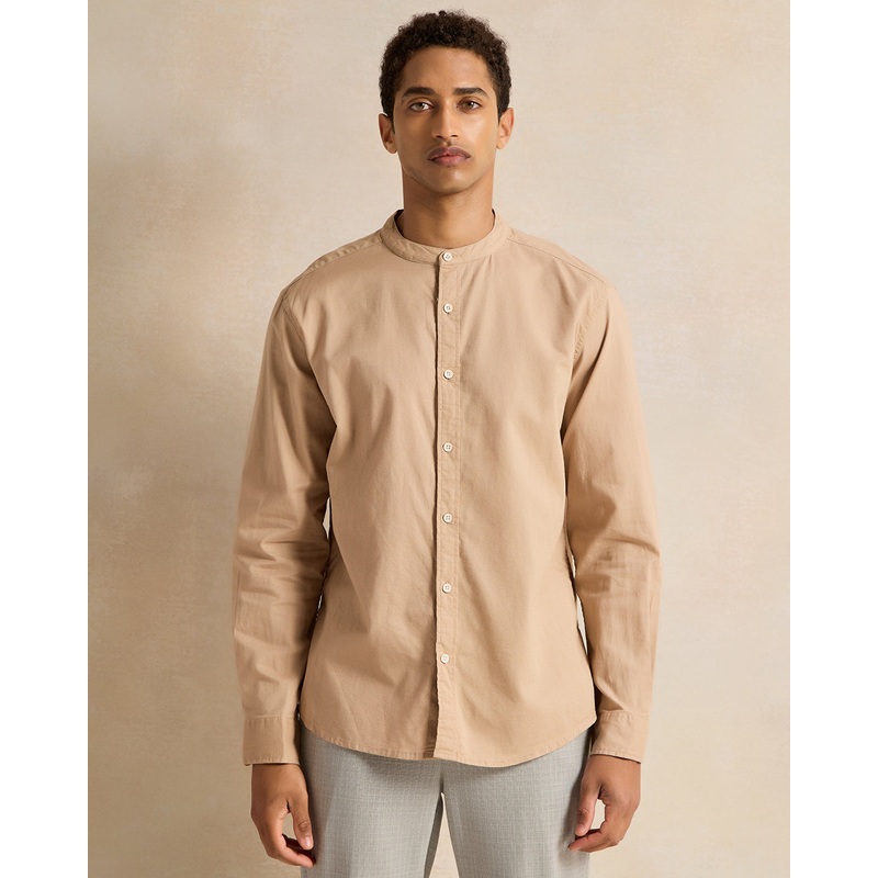 Men Beige Solid Casual Shirt|Small|Medium|Large|X-Large|XX-Large