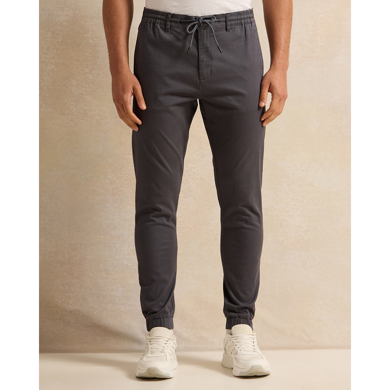 Men Grey Solid Twill Joggers|30 Waist|32 Waist|34 Waist|36 Waist|38 Waist