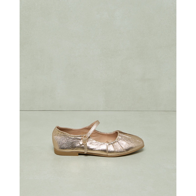 Senior Girl Gold Strap Ballerina