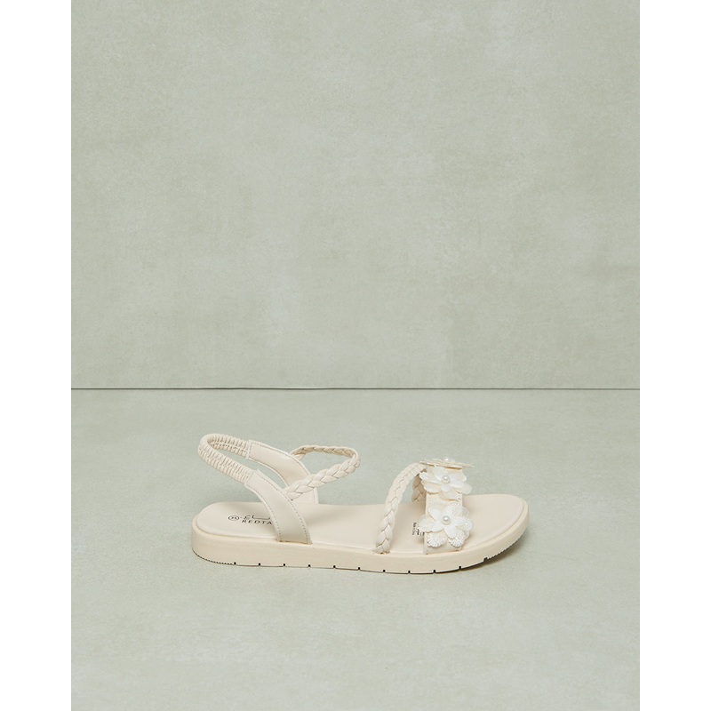 Senior Girls Cream Floral Sandal