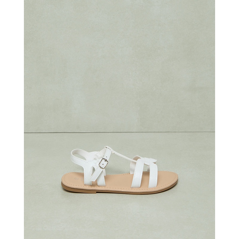 Senior Girls Cream T-Bar Sandal
