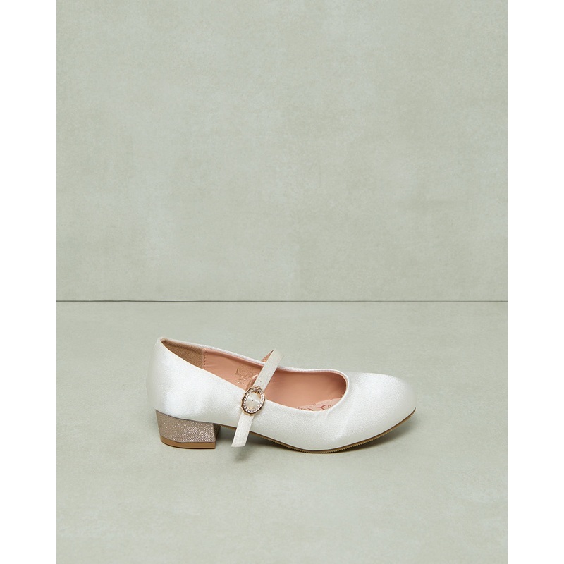 Senior Girls Ivory Strap Ballerina