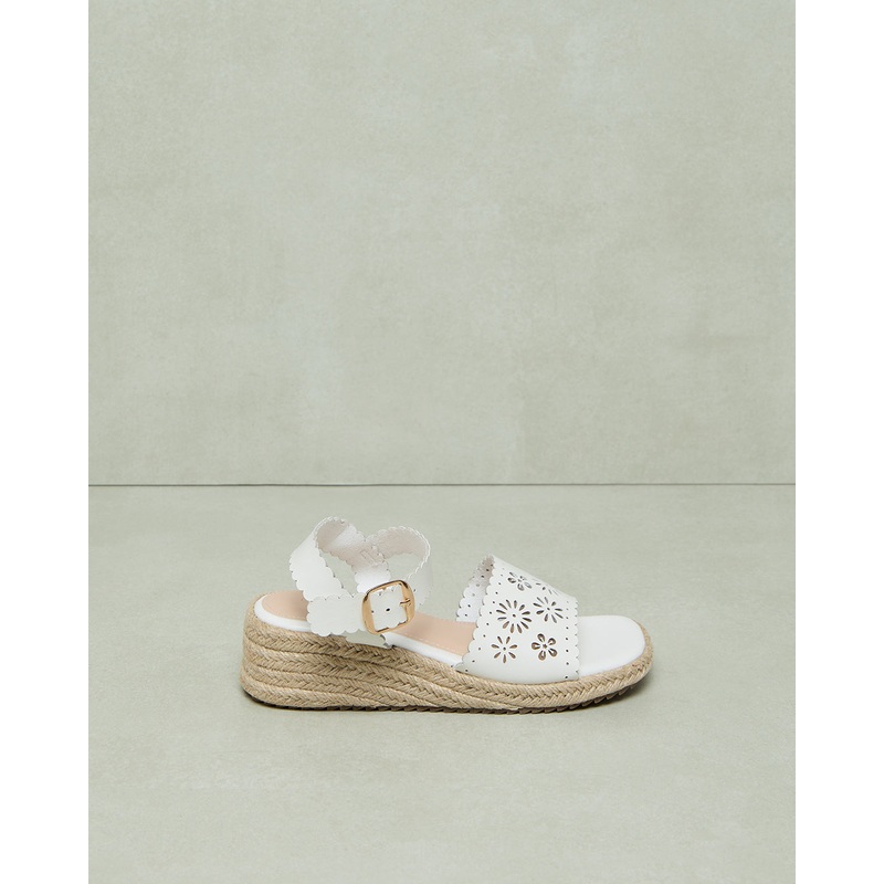 Senior Girls White Embellished Sandal