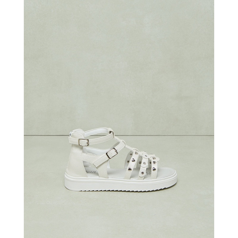 Senior Girls White Gladiator Sandal
