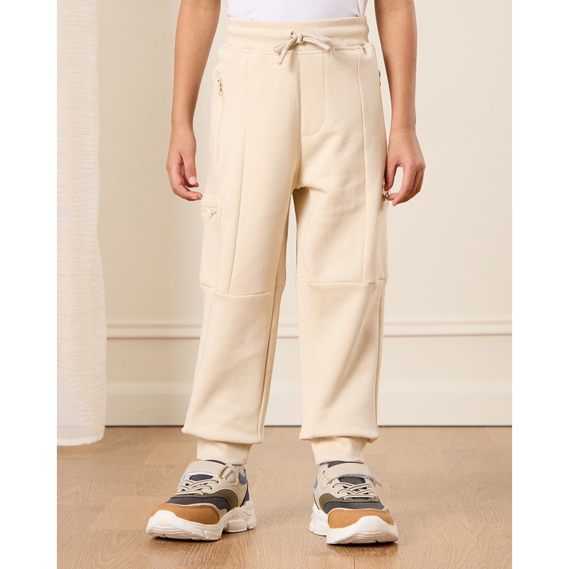 Boys Beige Cut & Sew Joggers|2-3 Years|3-4 Years|4-5 Years|5-6 Years|6-7 Years|7-8 Years