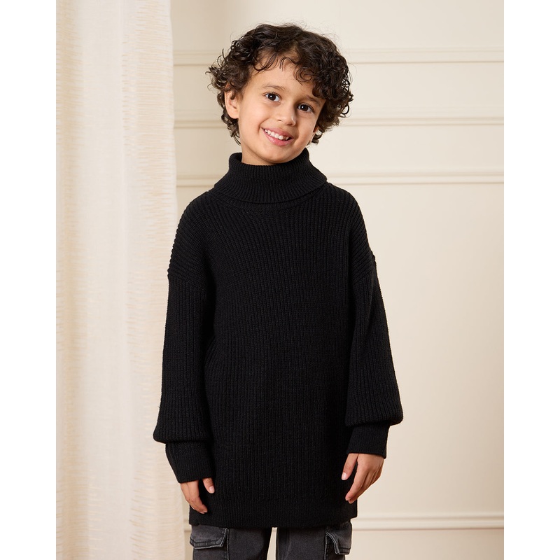 Boys Black Roll Neck Jumper|2-3 Years|3-4 Years|4-5 Years|5-6 Years|6-7 Years|7-8 Years