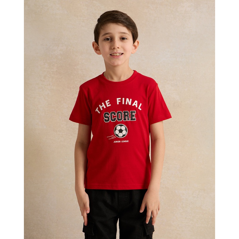 Boys Red Printed T-Shirt|2-3 Years|3-4 Years|4-5 Years|5-6 Years|6-7 Years|7-8 Years