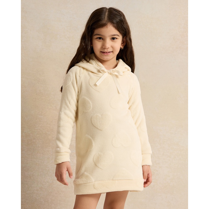 Girls Beige Hooded Nightshirt|2-3 Years|3-4 Years|4-5 Years|5-6 Years|6-7 Years|7-8 Years