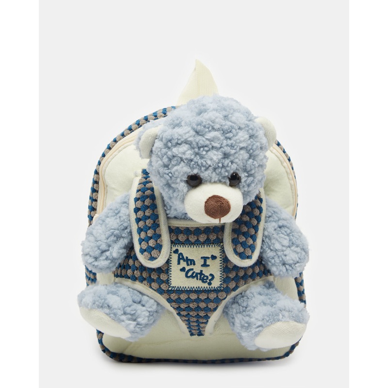 Girls Blue Fur Backpack