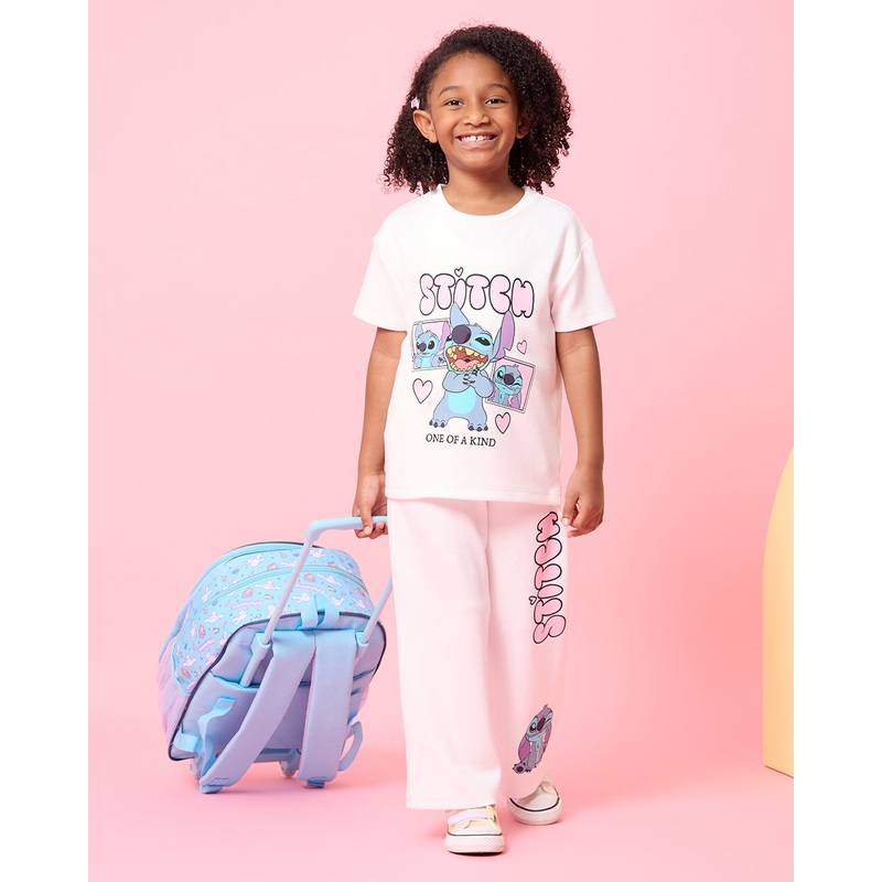 Girls Pink Stitch Casual Set (2 Piece)