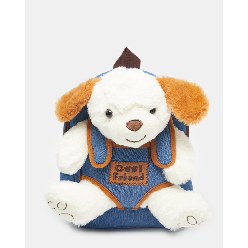 Girls White Fur Backpack