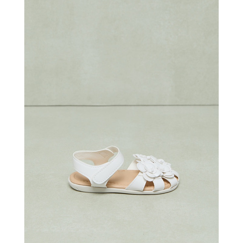 Infant Girls White Floral Sandals Ballerina