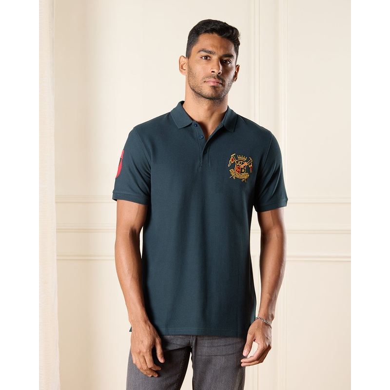 Men Olive Print Polo Shirt|Small|Medium|Large|X-Large|XX-Large