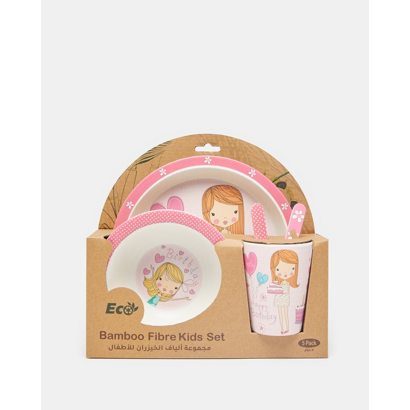 Pink Kids Breakfast Set (5 Piece)