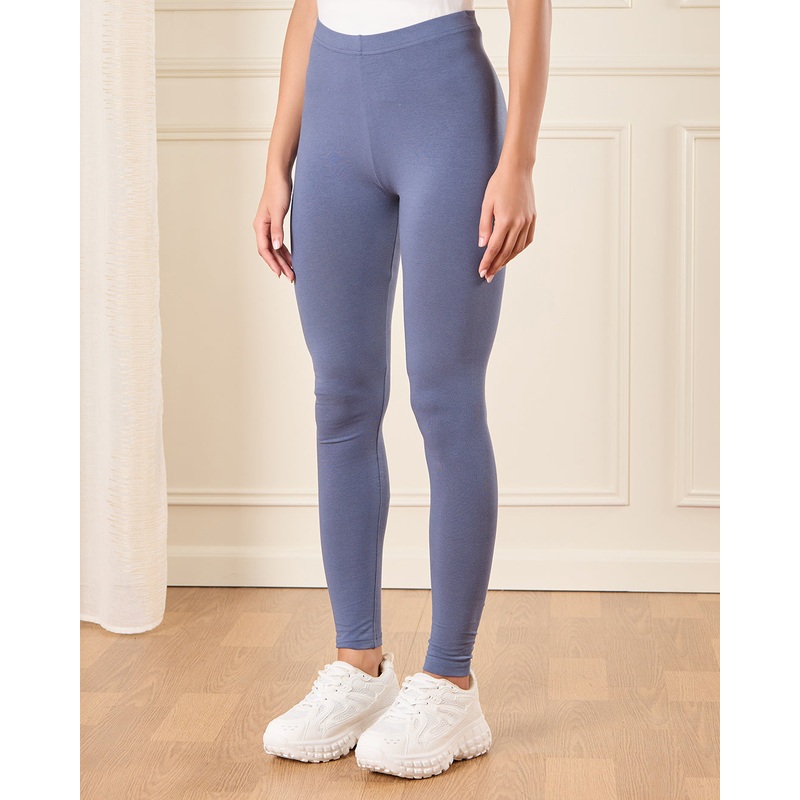 Women Blue Long Leggings Set (Pack of 2)