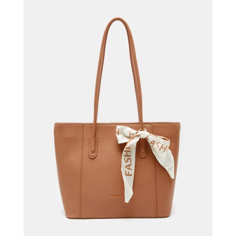 Women Brown Day Bag With Scarf