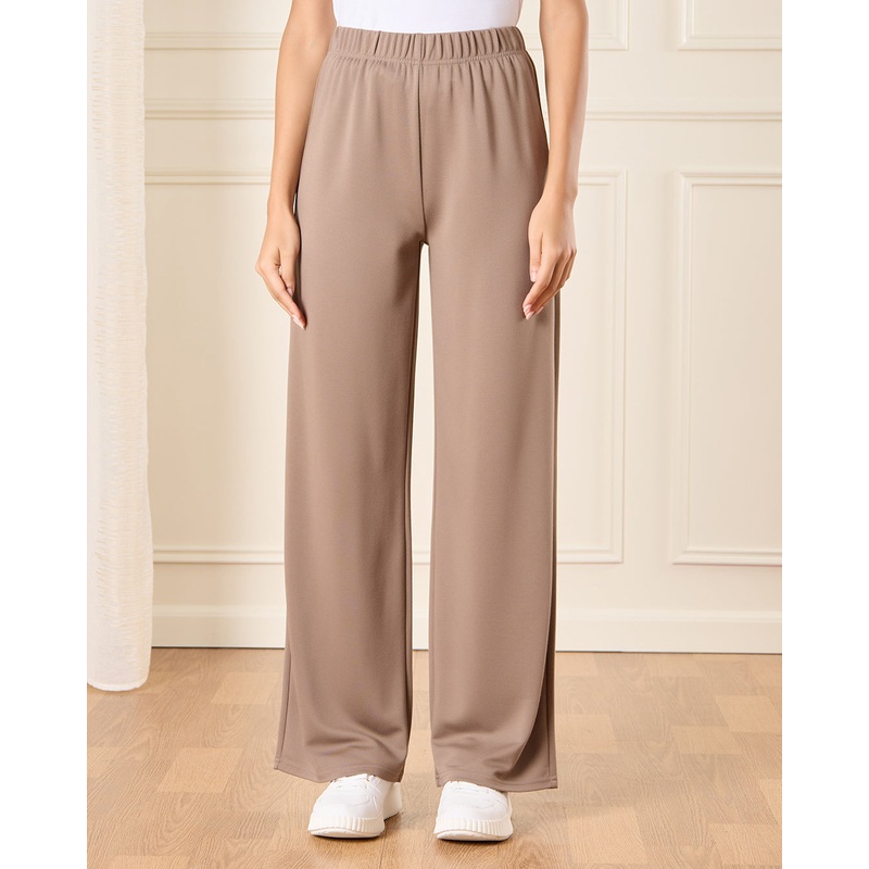 Women Brown Wide Leg Active Pants