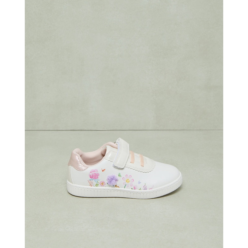 Girls White Floral Sneaker|EU25|EU26|EU27|EU28|EU29|EU30