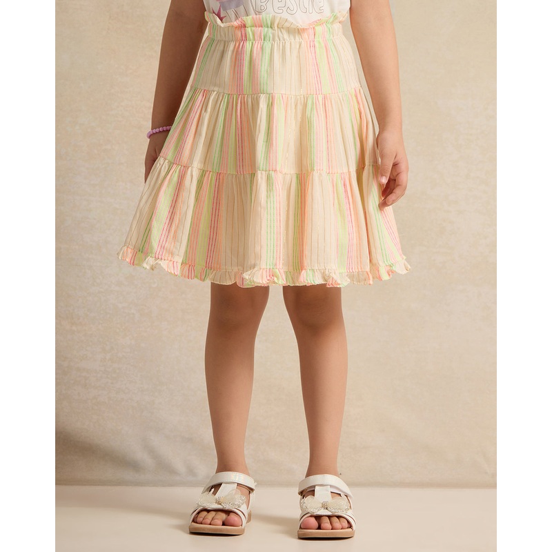 Girls Yellow Striped Skirt|2-3 Years|3-4 Years|4-5 Years|5-6 Years|6-7 Years|7-8 Years