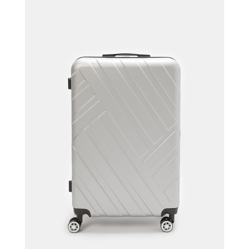 Grey Textured Trolley Luggage 24 Inch