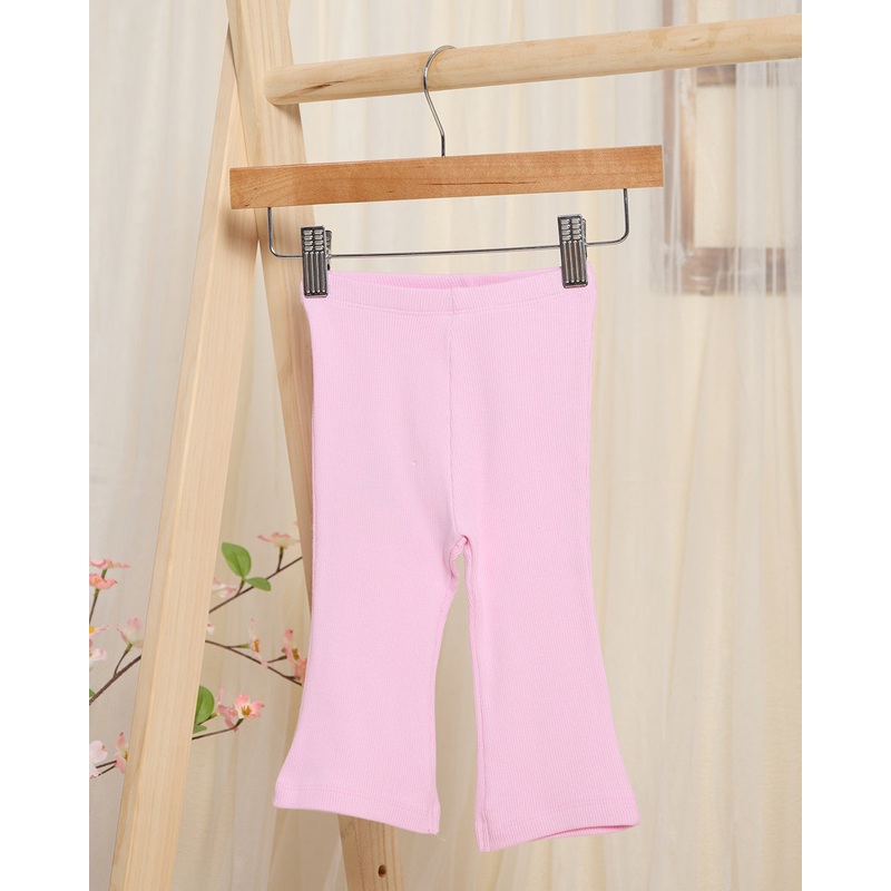 Infant Girls Pink Ribbed Leggings