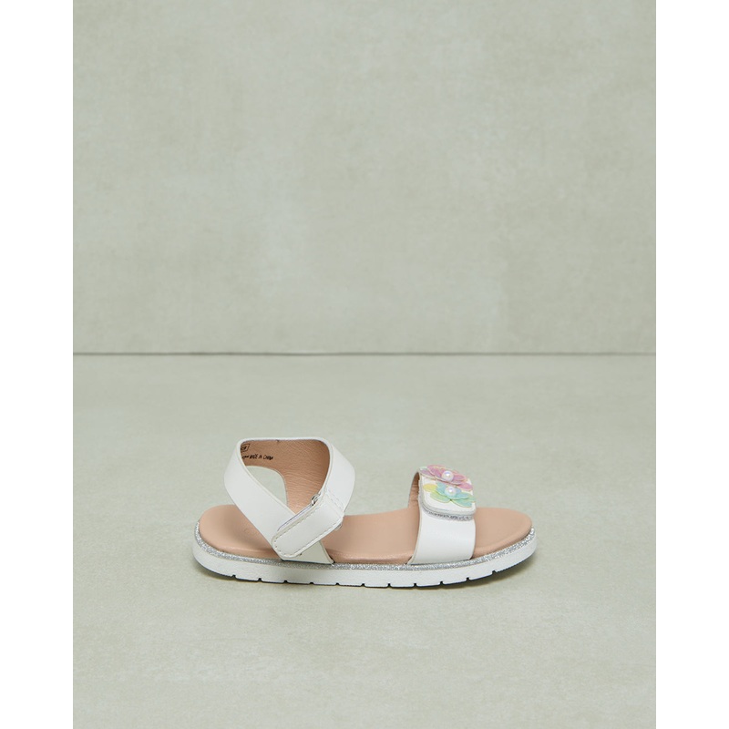 Infant Girls White Floral Sandal
