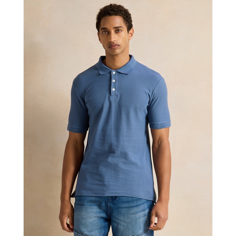 Men Blue  Basic Polo Shirt|Small|Medium|Large|X-Large|XX-Large