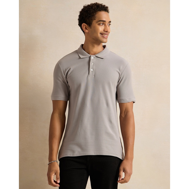 Men Grey Basic Polo Shirt|Small|Medium|Large|X-Large|XX-Large