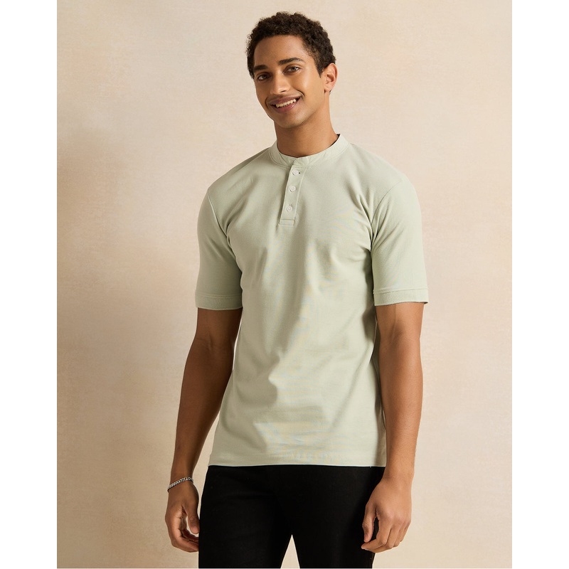 Men Mint Henley Polo Shirt|Small|Medium|Large|X-Large|XX-Large