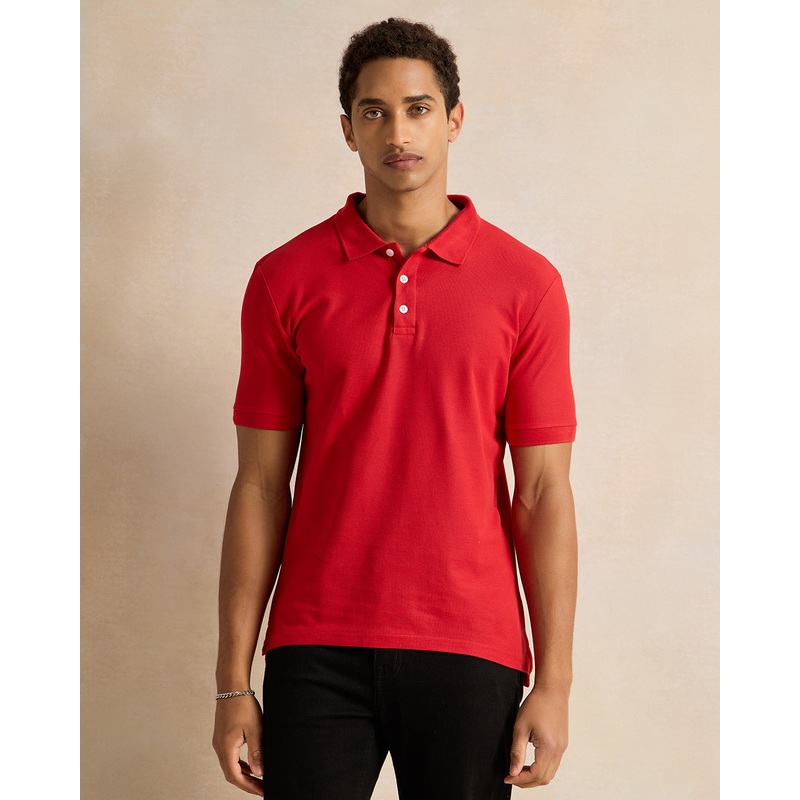 Men Red Basic Polo Shirt|Small|Medium|Large|X-Large|XX-Large