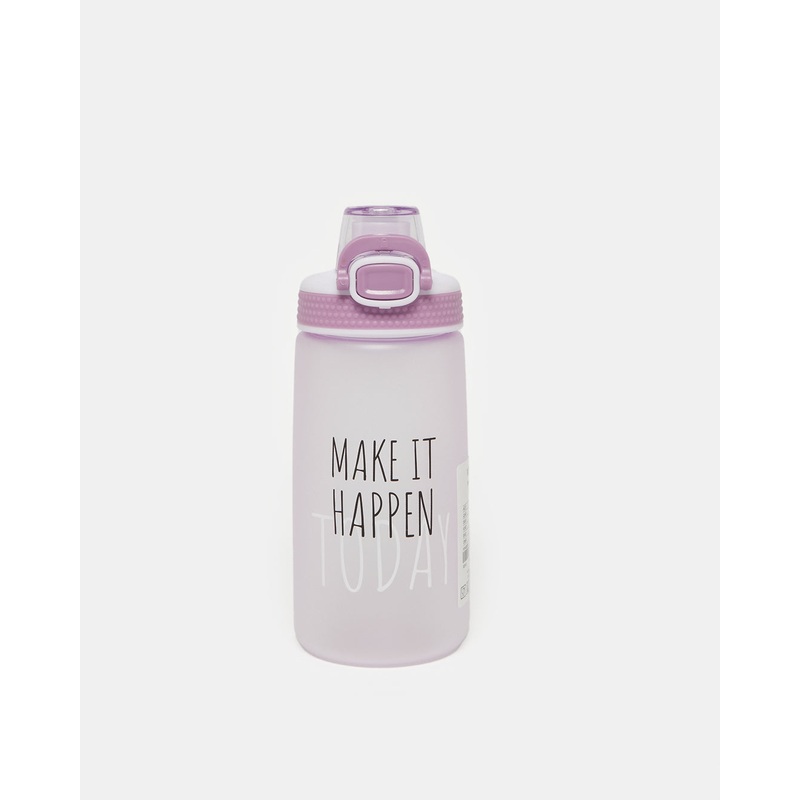 Purple Make It Happen Print Water Bottle (550ml)