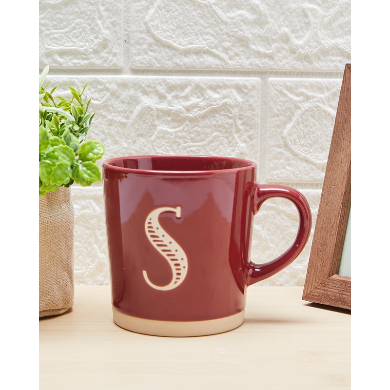 Red Glaze Alphabet Mug-S